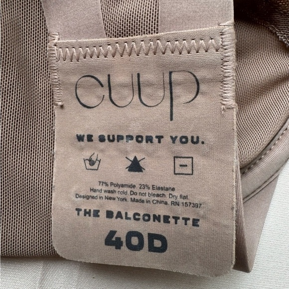 CUUP beige mesh underwire balconette bra 40D - Picture 5 of 5